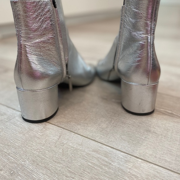 Saint Laurent silver Lou Lou booties size 39 - Picture 7 of 8